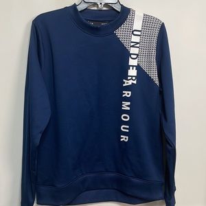 BNWT Under Armour Woman’s Big white UA Logo Sweatshirt Large Blue